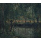 César DE COCK (1823-1904) oil on canvas Creek in the woods 75 x 65 cm