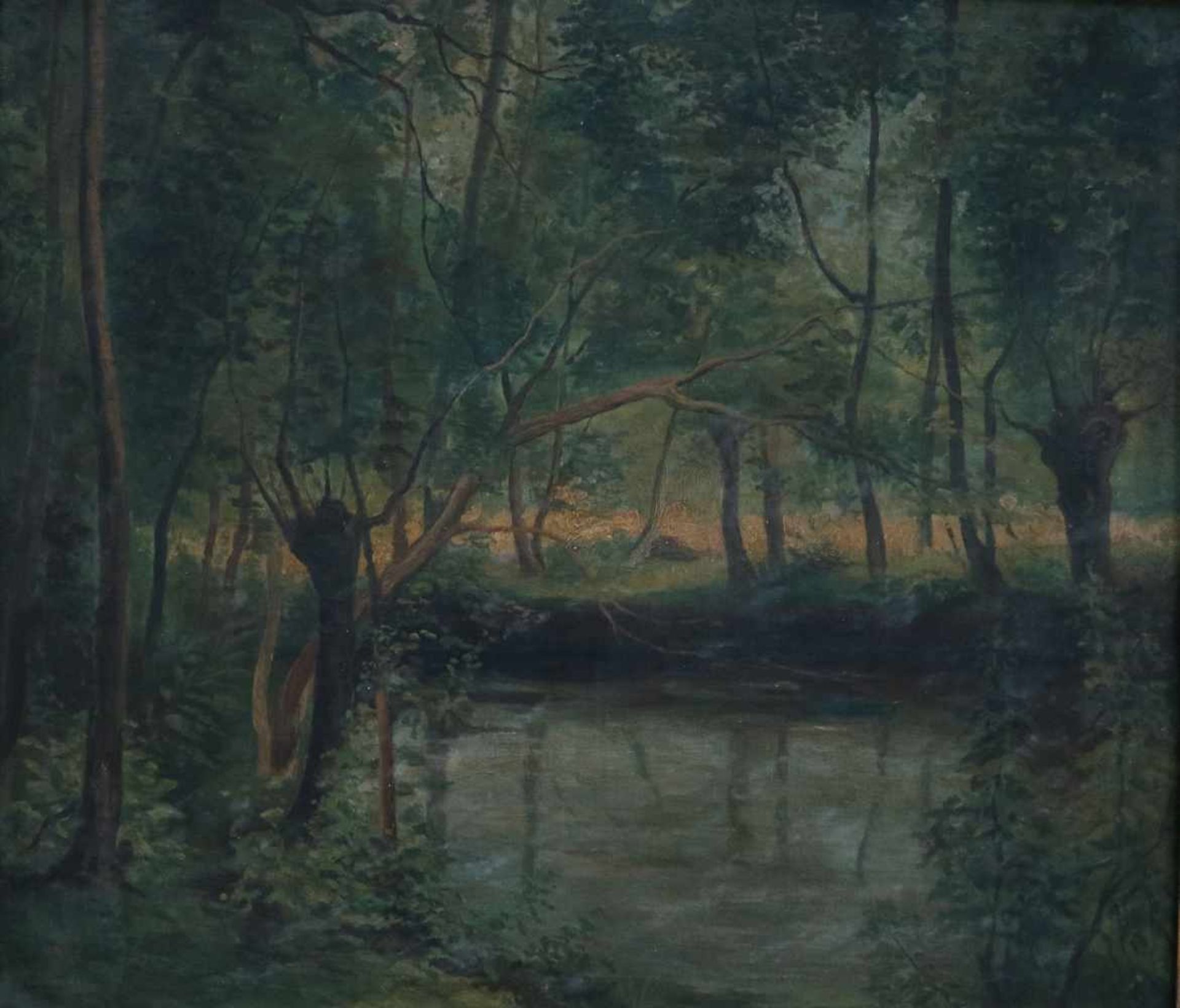 César DE COCK (1823-1904) oil on canvas Creek in the woods 75 x 65 cm