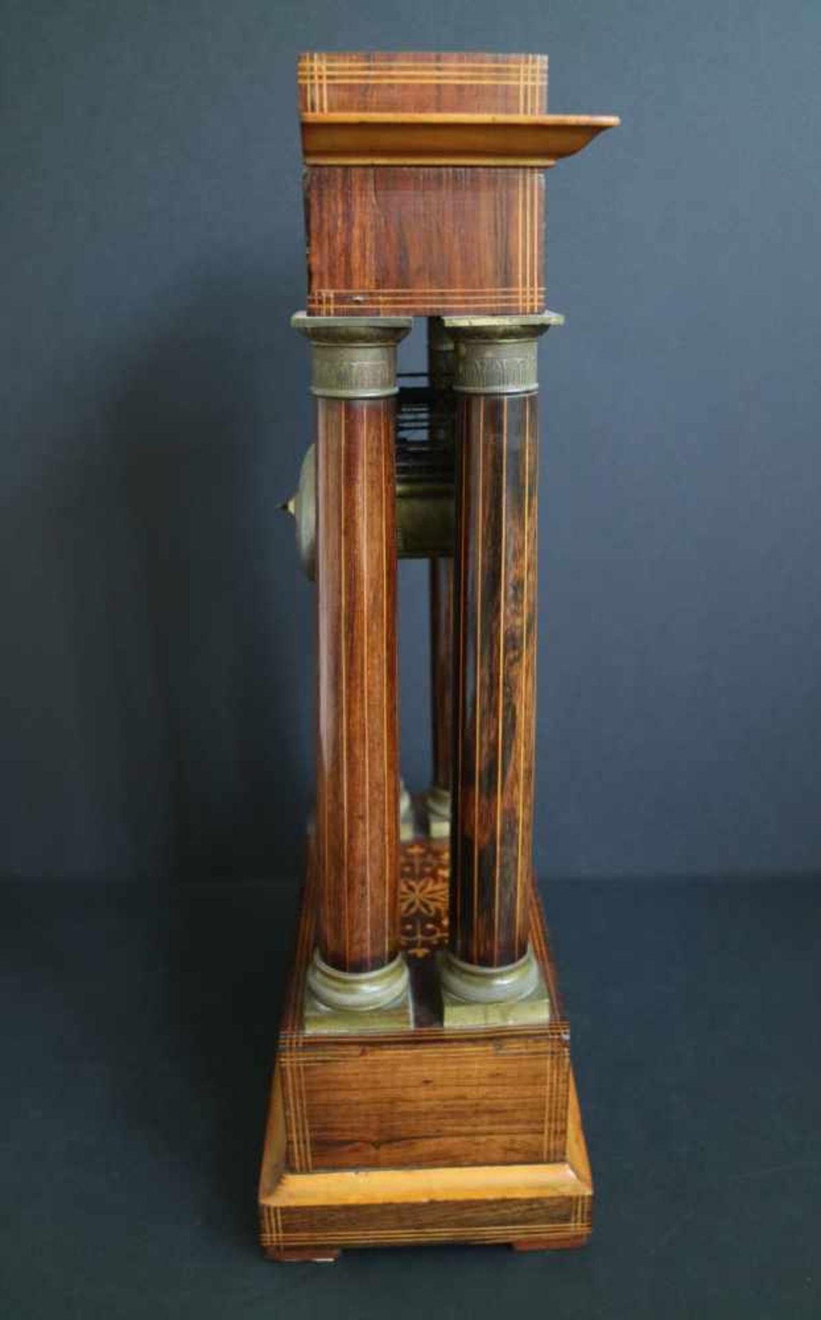 Column clock with marquetry 24,5 x 46 cm - Bild 6 aus 6