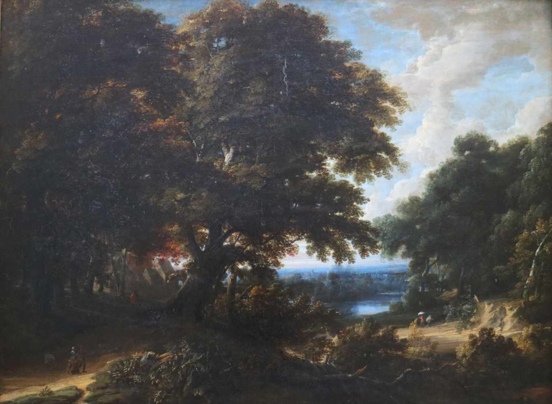 Jacques D'ARTHOIS (1613-1686) oil on canvas Landscape with trees and river 122 x 95 cm