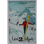 Poster Olympic Games '68 Les 2 Alpes Poster Olympic Games '68 Les 2 Alpes 62 x 98 cm