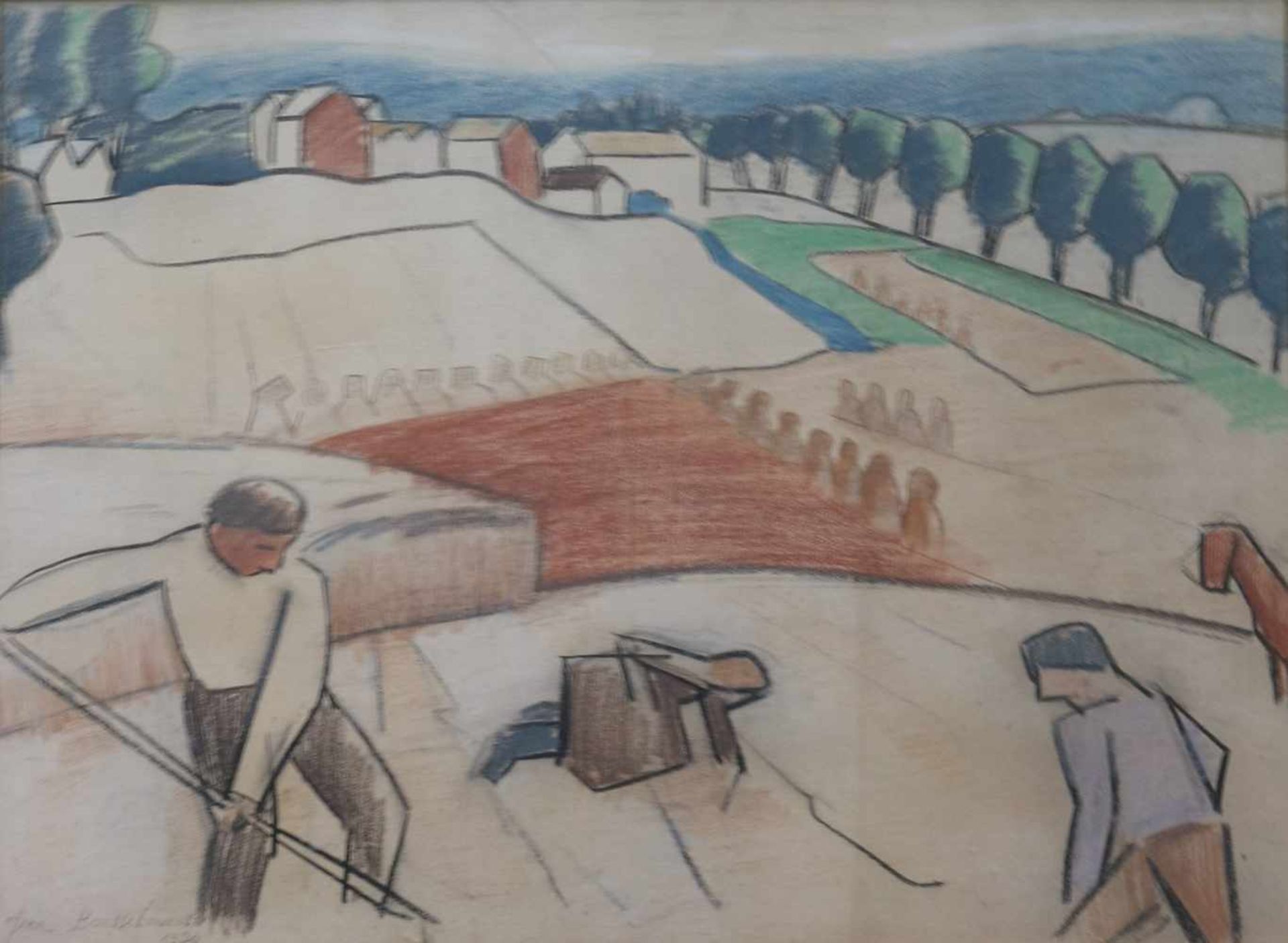 Jean BRUSSELMANS (1884-1953) pastel on paper Fieldwork dated 1920 53 x 72 cm ex Jos Beckers 06/1976