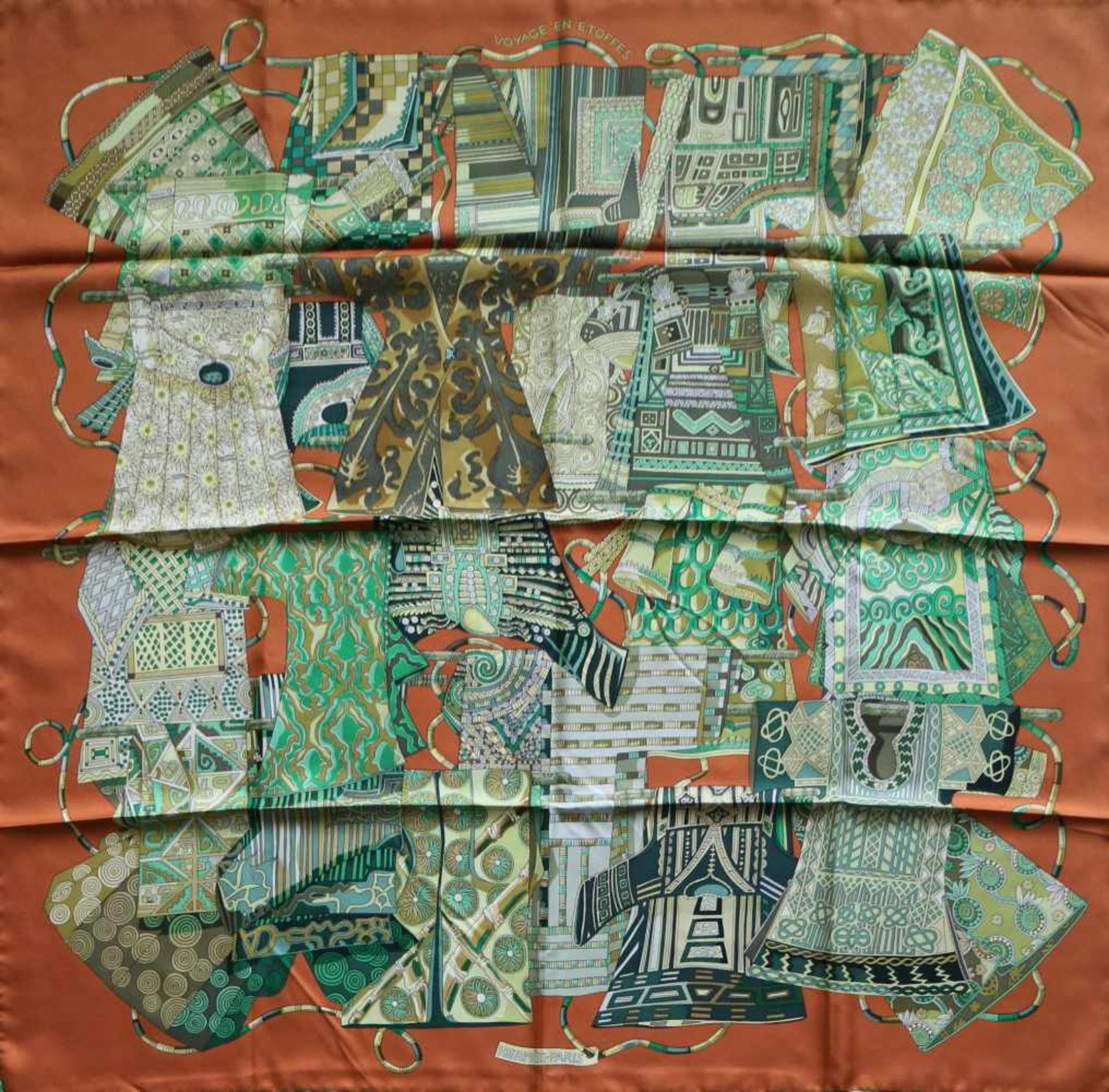 Hermes scarf Voyages and Etoffes with original box 87,5 x 87,5 cm - Bild 3 aus 3