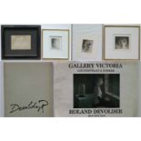 Roland DEVOLDER (1938) lot of 4 etchings + drawing Roland De Volder + book and poster