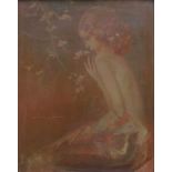 Karel VAN BELLE (1884-1959) Oil on canvas Sitting girl with flowers 60 x 75 cm signed
