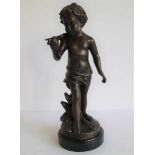 Auguste MOREAU (1834-1917) bronze violin player H 25,5 cm