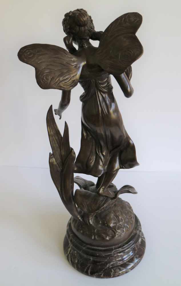 Auguste MOREAU (1834-1917) bronze angel H 64 cm - Image 3 of 5