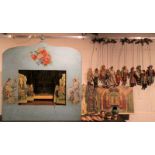 Puppet theater 19th century theater, sets and puppets B 79 H 86 D 52 cm