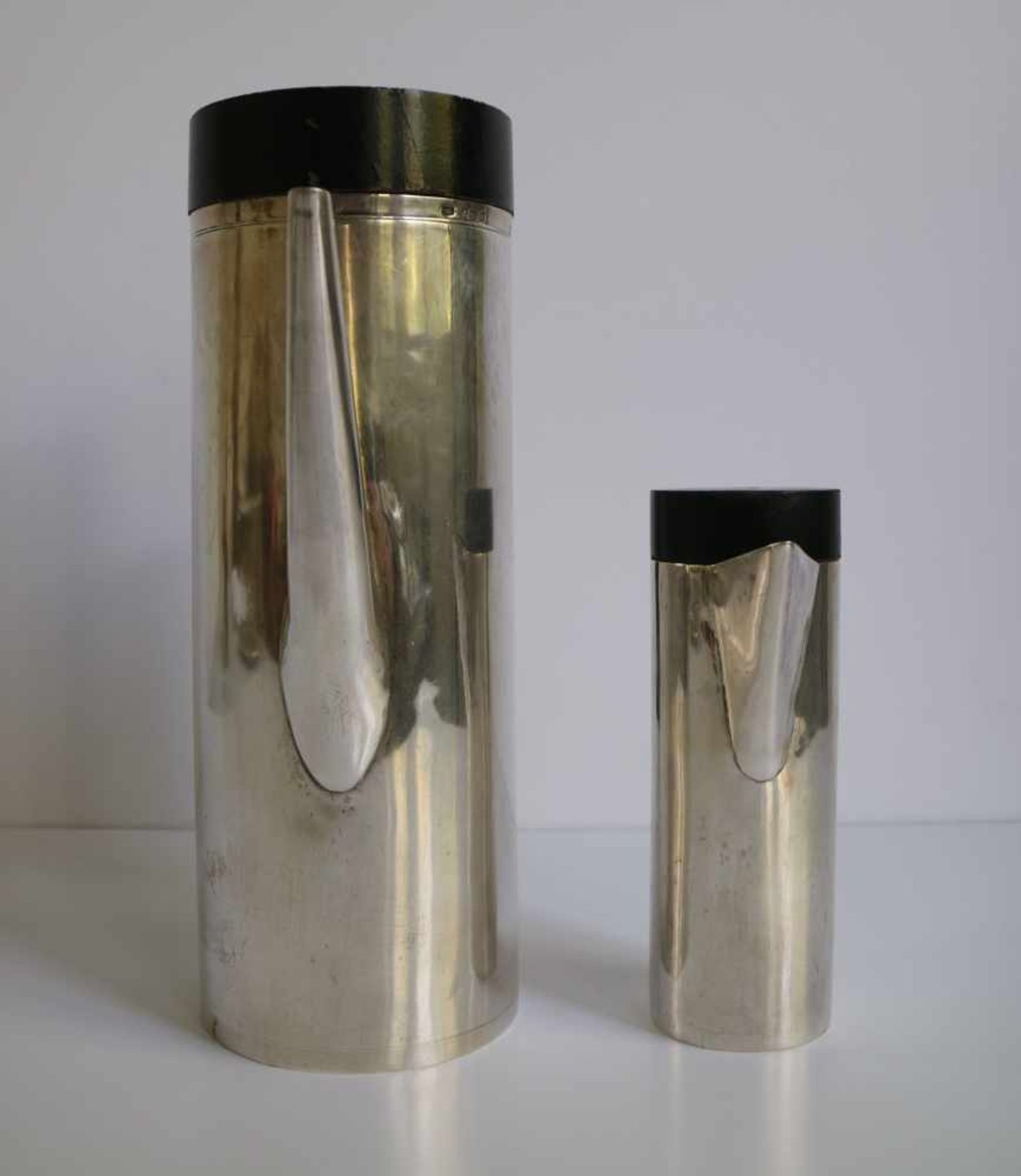 Birmingham silver J&K coffee pot and milk jug 1975 H 15 en 25,5 cm - Image 2 of 6