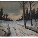 G. Gillis (Rumbeke) oil on panel Winter landscape 41 x 38 cm