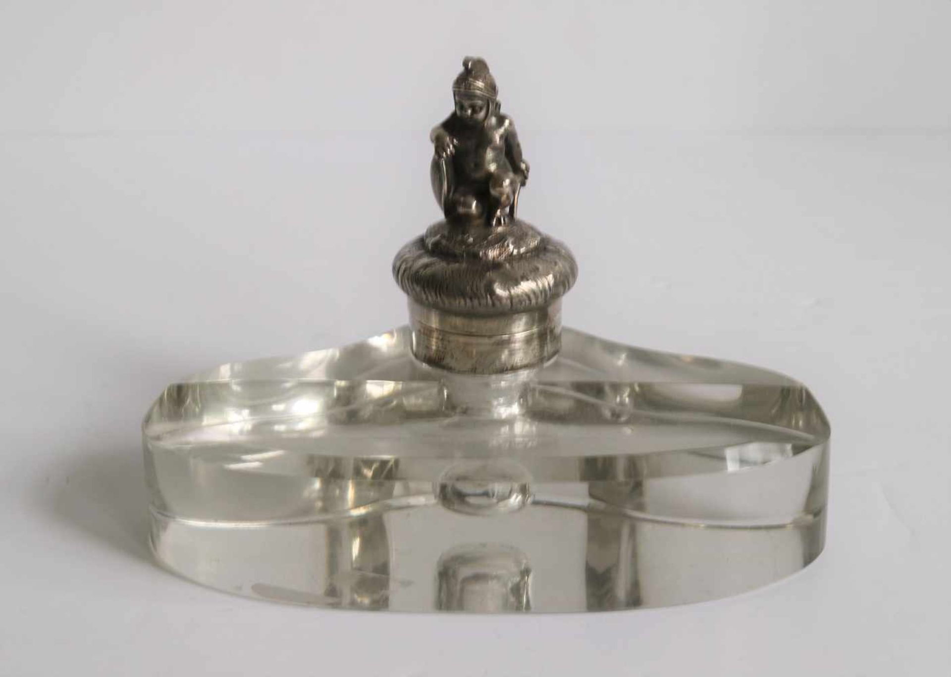 2 silver inkwells Both inkwells with mark (s), France H 9,5 en 10 cm - Image 10 of 10