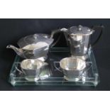 Sheffield coffee and tea set silver plated with tray