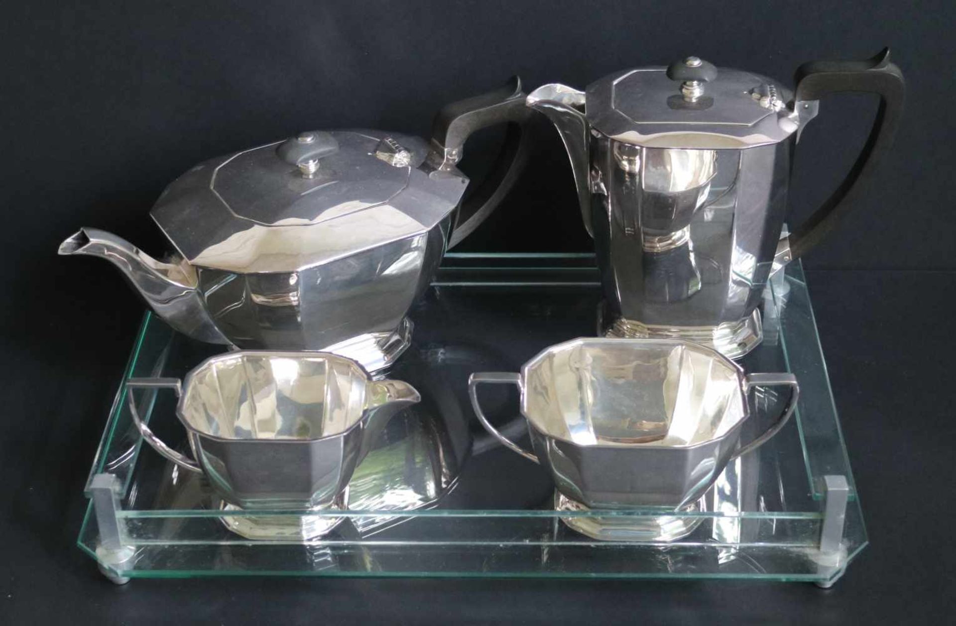 Sheffield coffee and tea set silver plated with tray