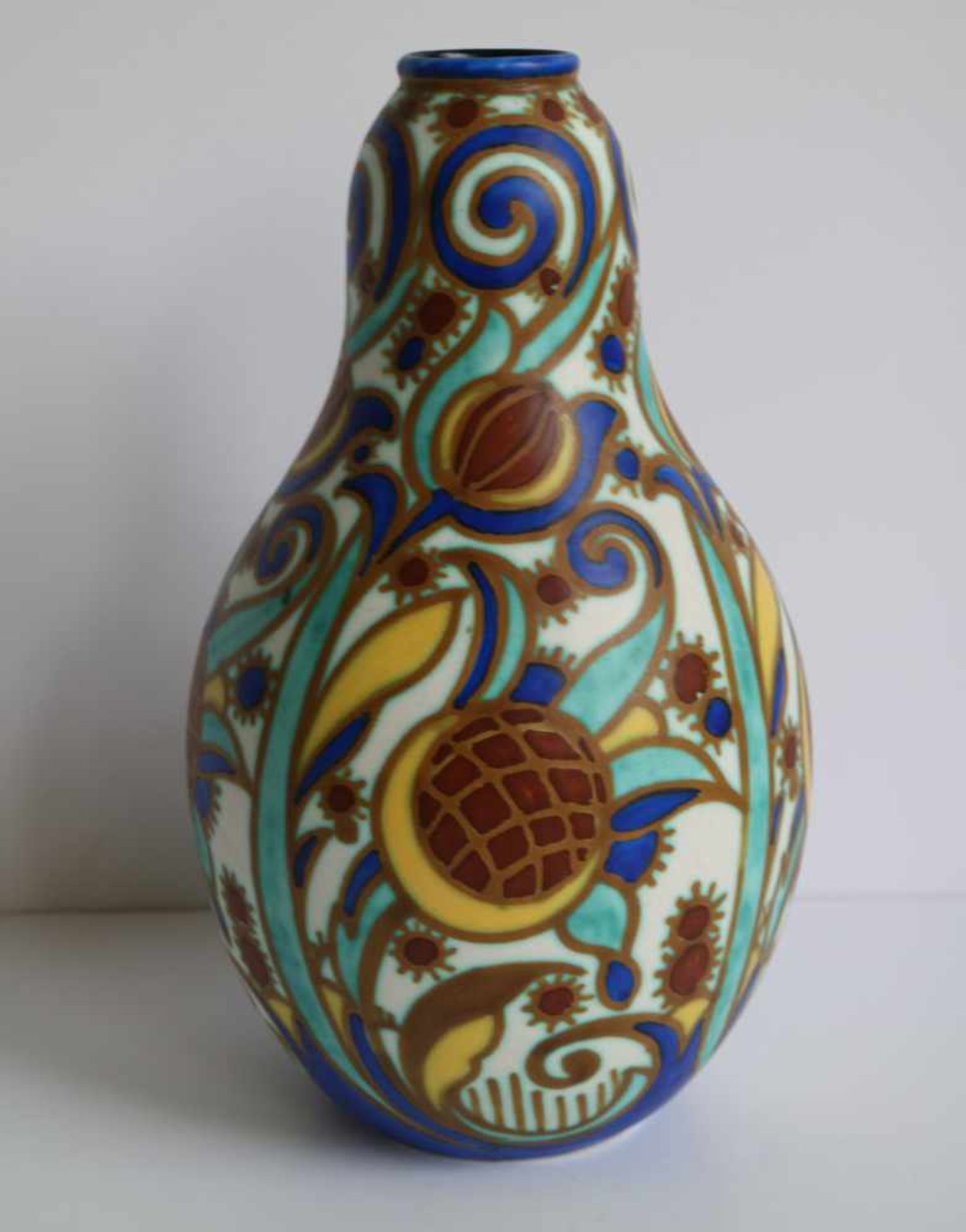 Charles CATTEAU (1880-1966) vase D 1109 H 28,5 cm signed - Bild 4 aus 5