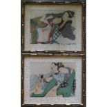 Japanese Shunga erotic prints (2) 31 x 21 cm