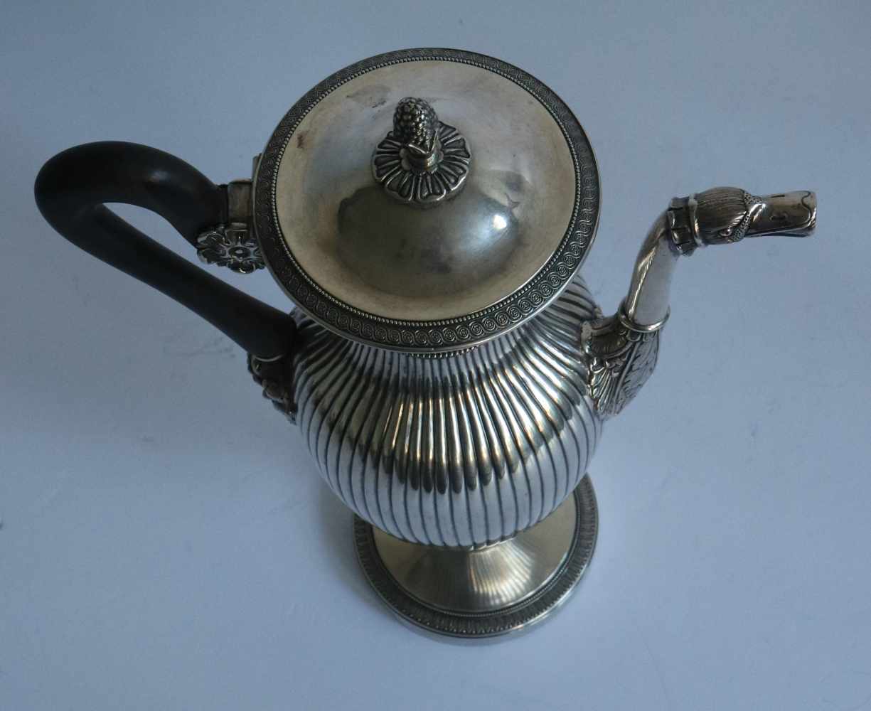 Silver coffee pot Brussels, after Dutalis model, 2nd quarter of the 19th century H 32,5 cm not - Image 5 of 6