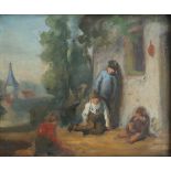 Ferdinand I DE BRAEKELEER (1792-1883) (attrib.). Oil on panel study children playing 21 x 17 cm