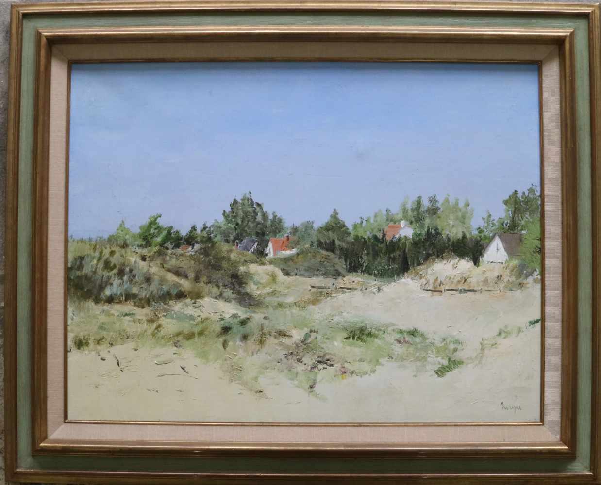 Belgian school oil on canvas Dune landscape 93 x 71 cm illegible signed - Image 2 of 4