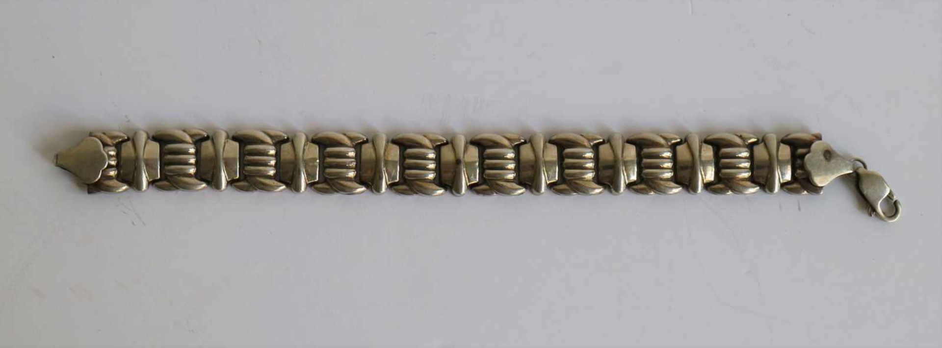 Silver bracelet, medal and ivory belt button Silver 925 L 17,5, dia 5 en B 5,5 cm - Image 2 of 6
