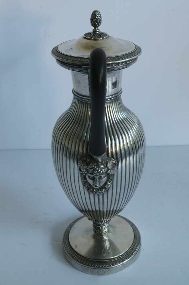 Silver coffee pot Brussels, after Dutalis model, 2nd quarter of the 19th century H 32,5 cm not - Image 4 of 6