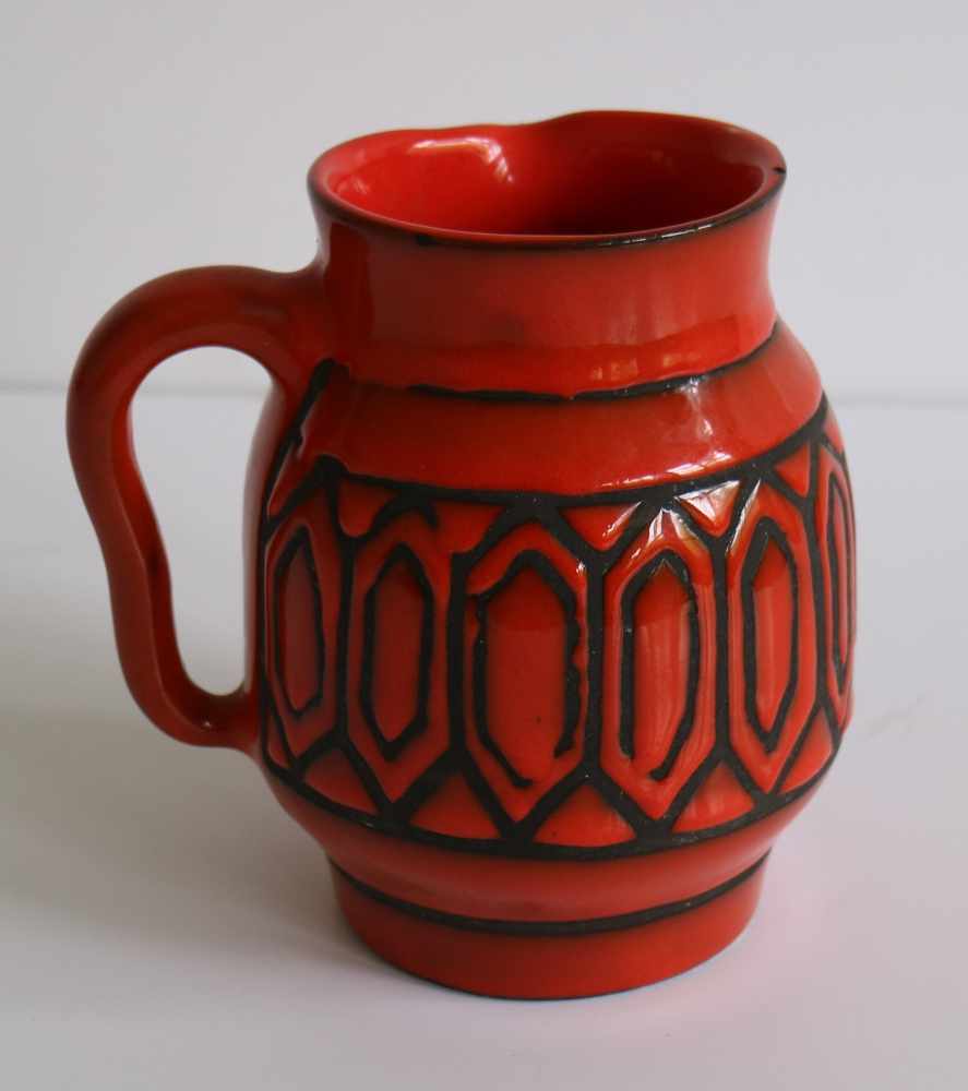 Roger CAPRON (1922-2006) ceramic orange jug H 16 cm - Image 2 of 3