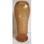 Orange Schneider vase Signed H 32 cm