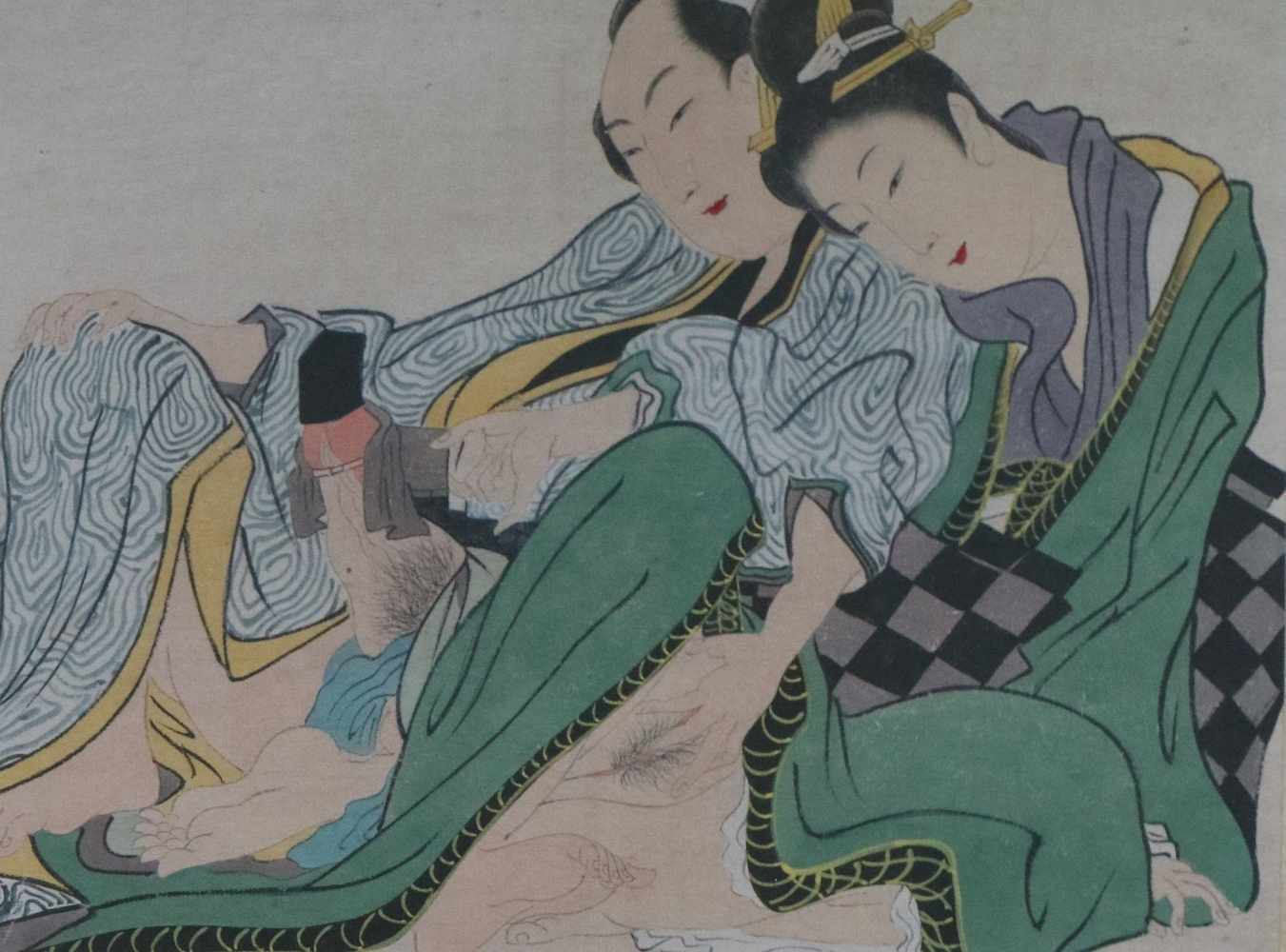 Japanese Shunga erotic prints (2) 31 x 21 cm - Image 3 of 3