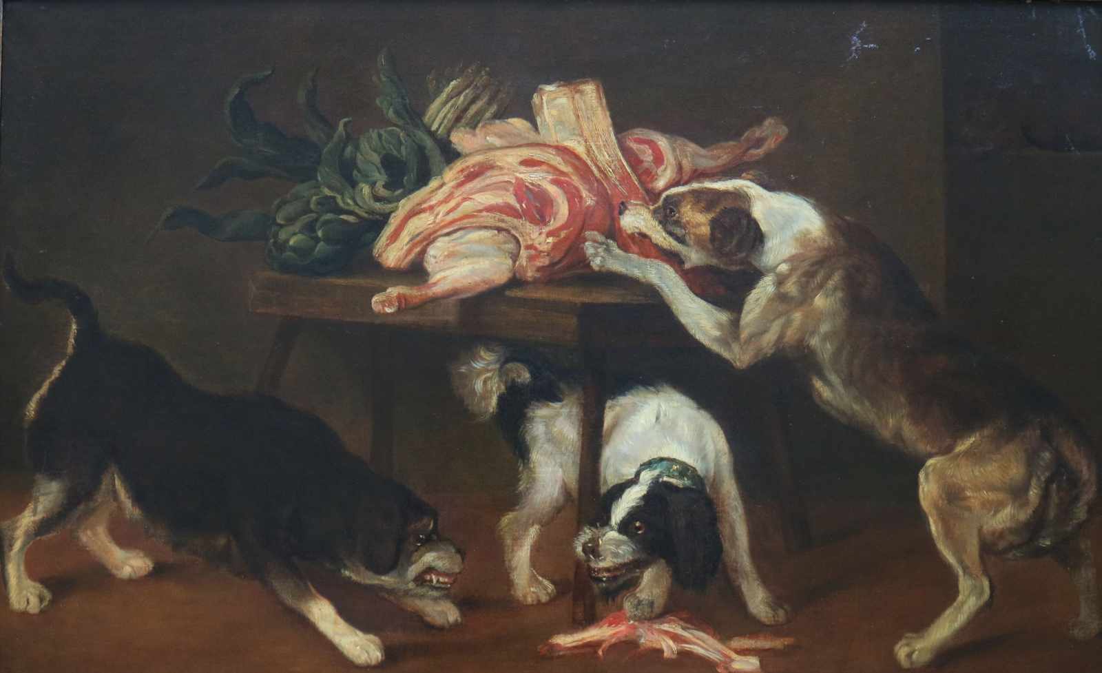 Frans SNYDERS (1579-1657) (atelier) oil on canvas Still life with the dogs signed 141 x 86 cm