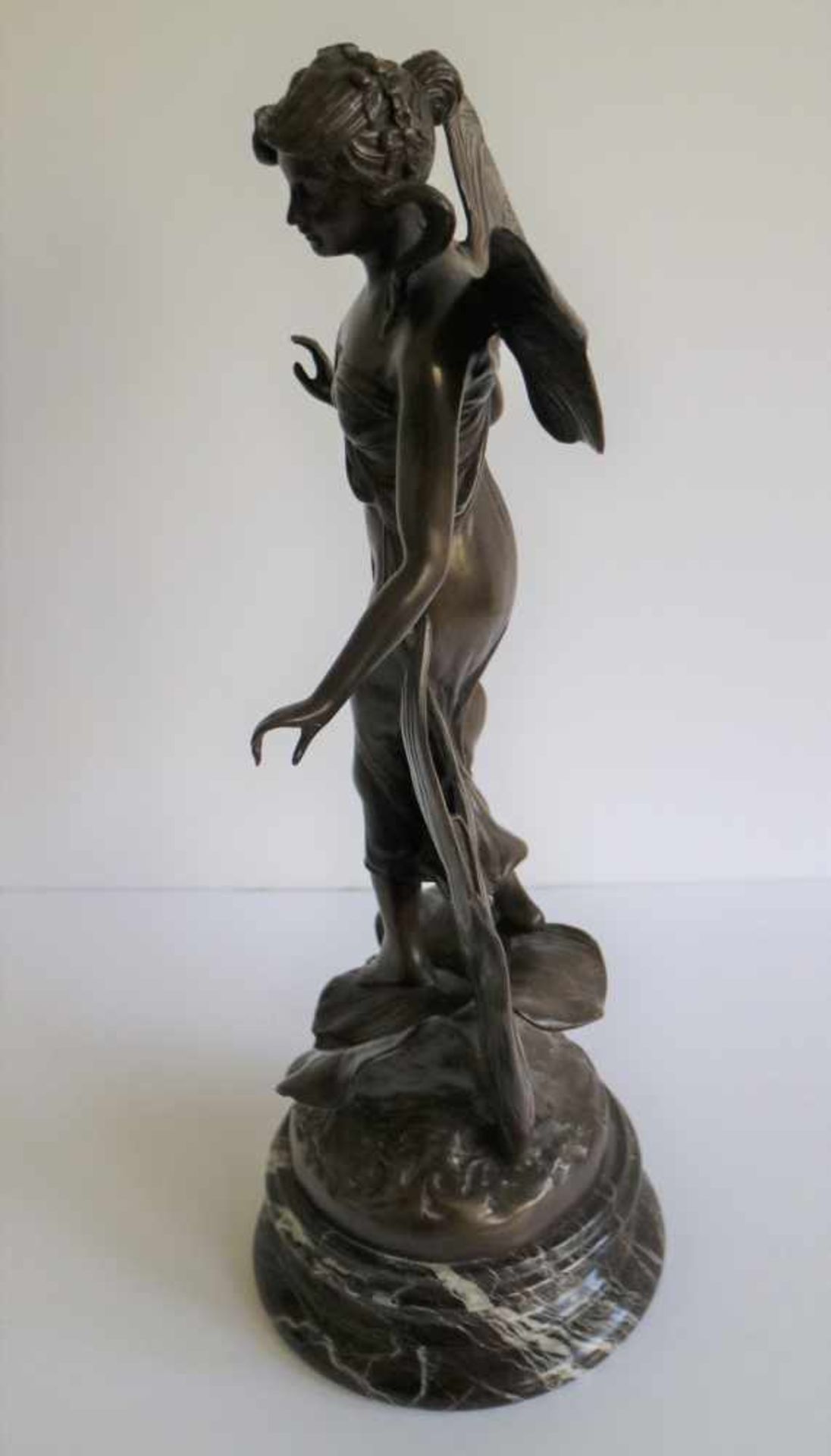 Auguste MOREAU (1834-1917) bronze angel H 64 cm - Image 4 of 5