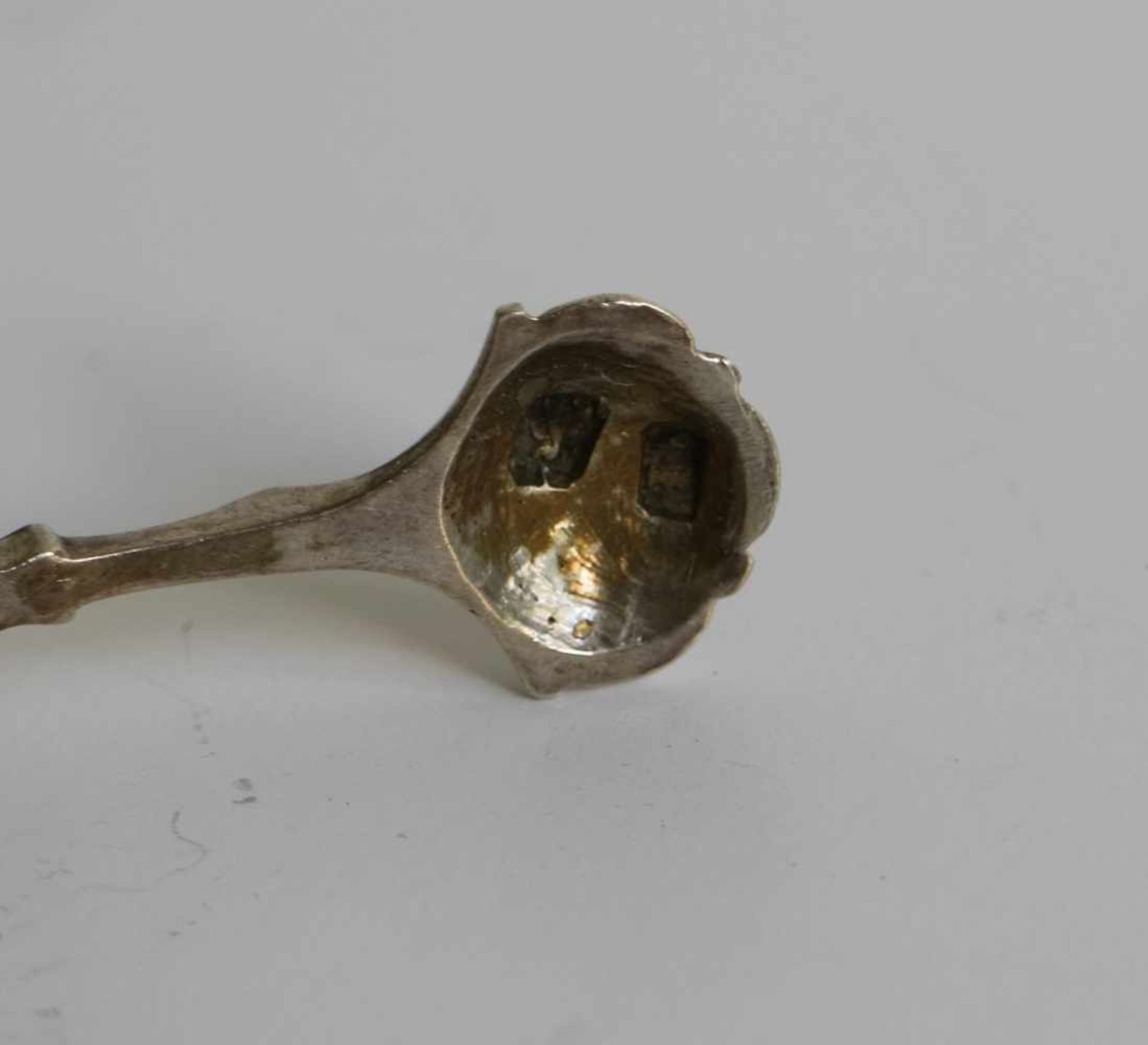 English silver sugar tongs 18th century L 10,5 cm marked - Image 3 of 4