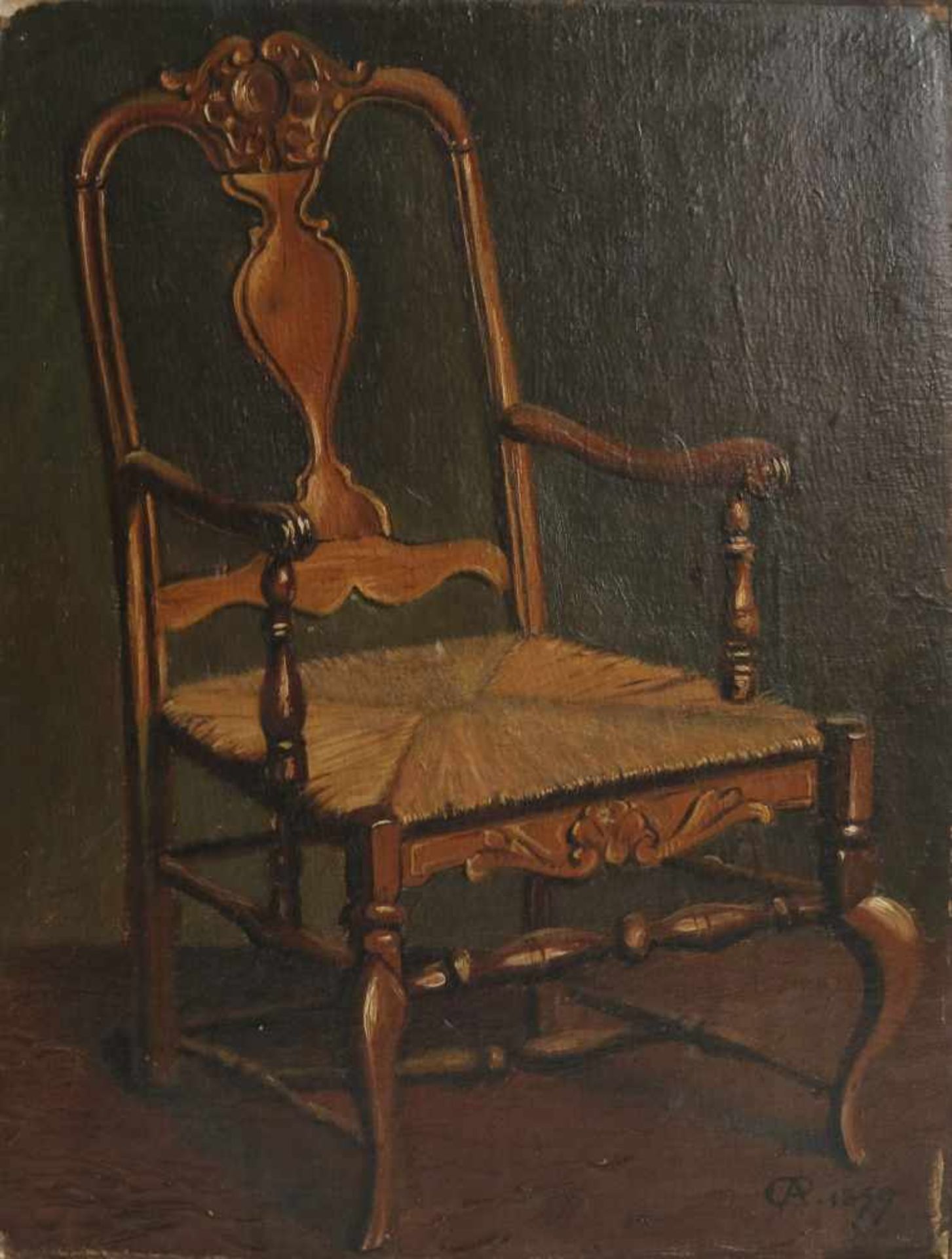 Constant CAP (1842-1915) Oil on canvas (2) Haystacks and chair dated 1859 and 1860 35 x 26 en 27 x - Bild 2 aus 5