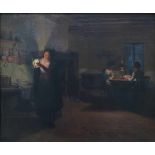 Marcel RIEDER (1862-1942) Oil on canvas Interior with women 55 x 46 cm