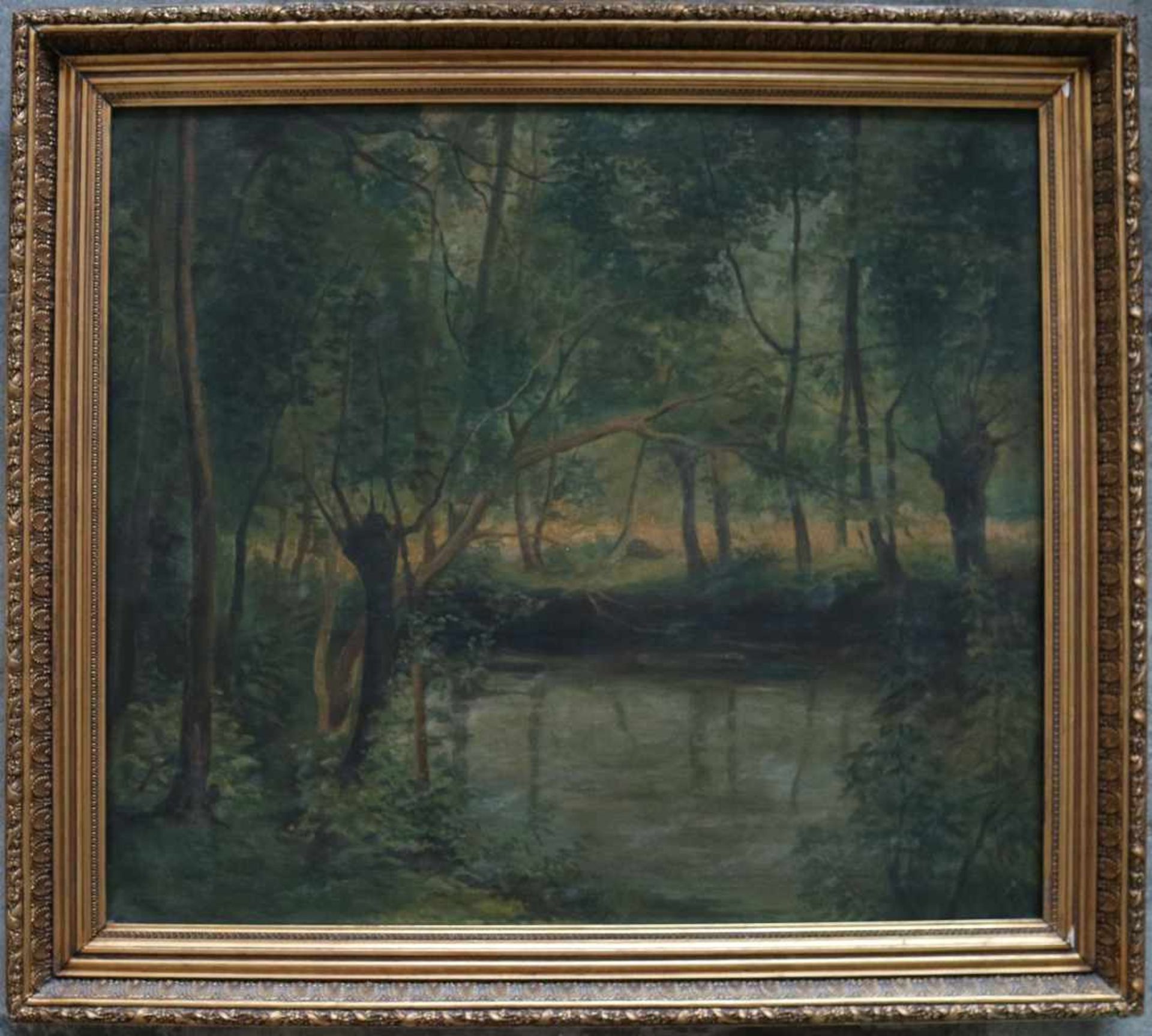 César DE COCK (1823-1904) oil on canvas Creek in the woods 75 x 65 cm - Bild 2 aus 4