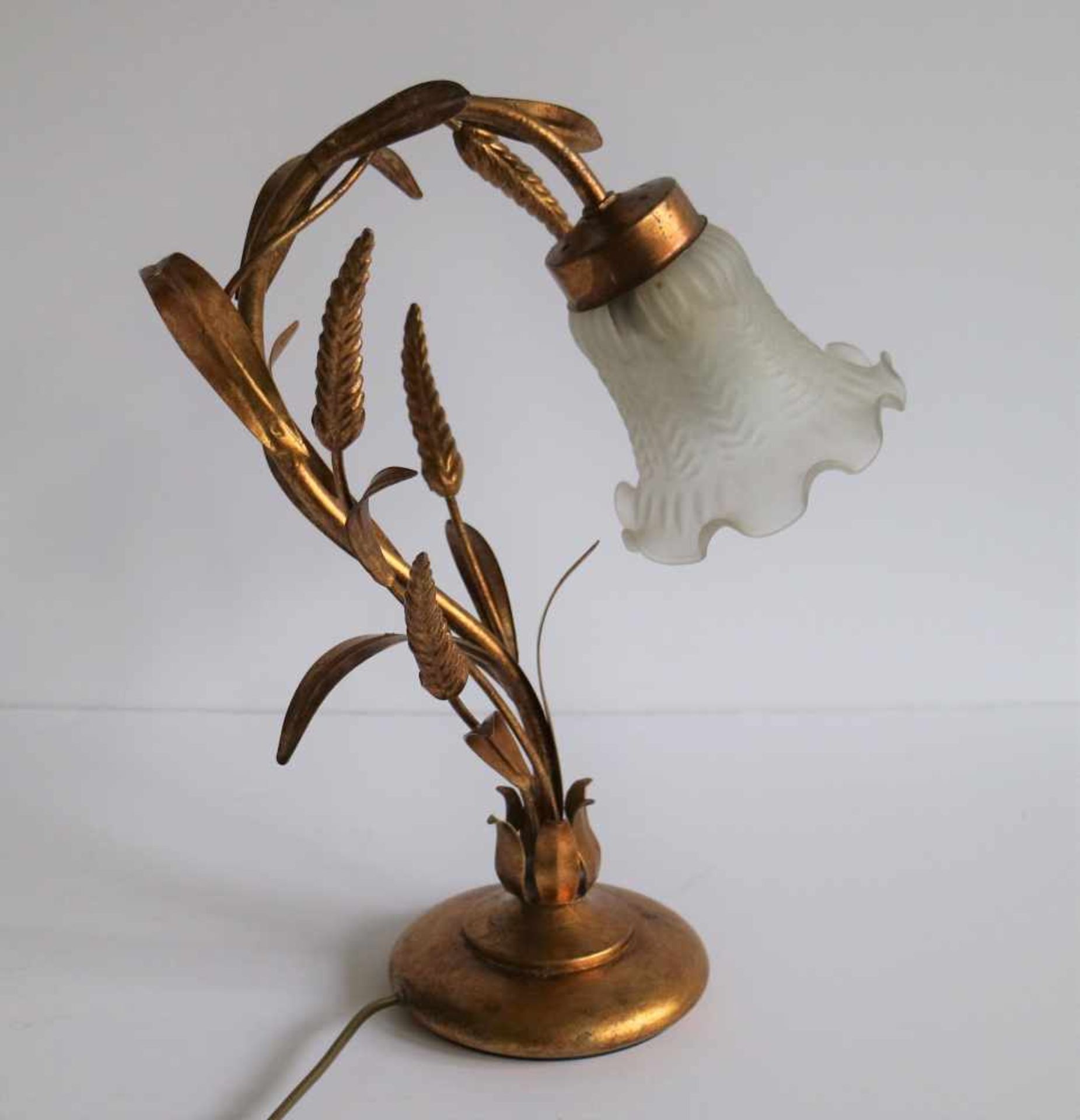 Table lamp with corn hair Hollywood Regency style H 38 cm - Bild 3 aus 4
