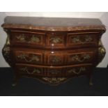 Louis XV chest of drawers with marble top H 89 B 143 D 51