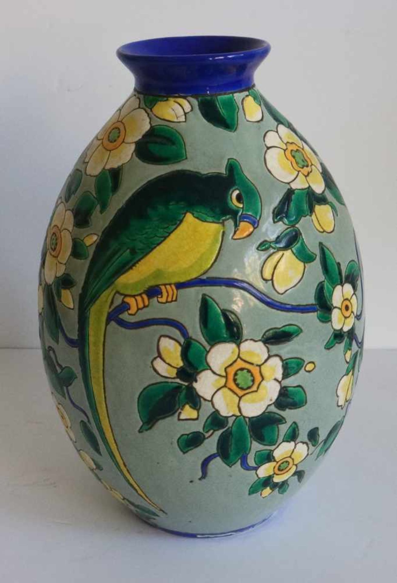 Keramis Boch vase with parrots D 1435 H 30,5 cm - Bild 3 aus 6