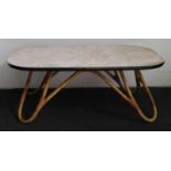 Vintage coffee table Rattan marked Kennink B 95 D 48 H 35 cm