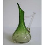 Willem Kralik glass Green/white pichet 1928 H 20 cm