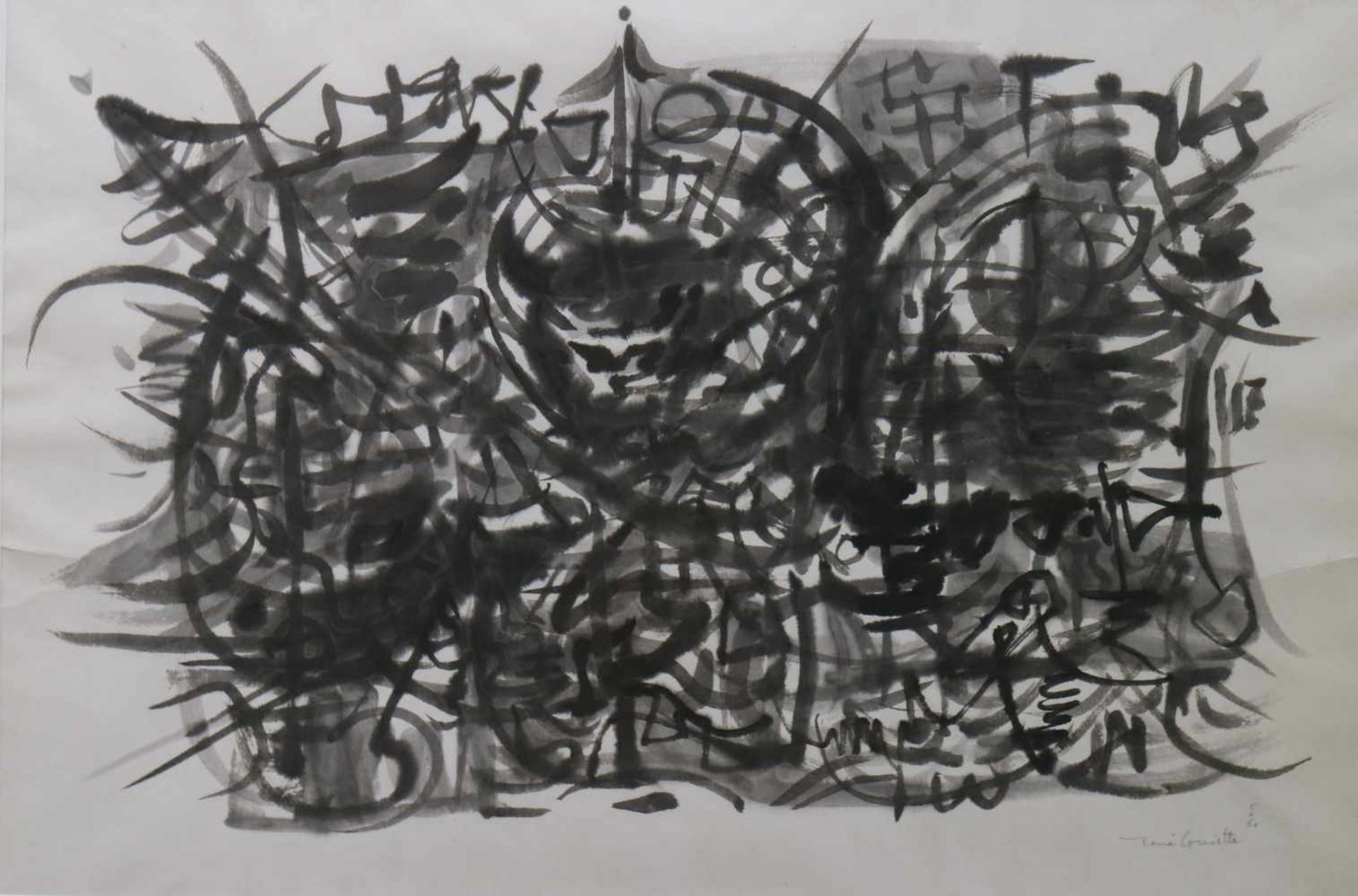 René GUIETTE (1893-1976) ink on paper Untitled, signed in pencil 90 x 60 cm
