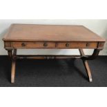 English desk with leather top H 75 L 143 B 90 cm