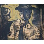 Lionel Vinche (1936) Oil and ink on paper on canvas, Ce qui se passe (1987) 100 x 120 cm