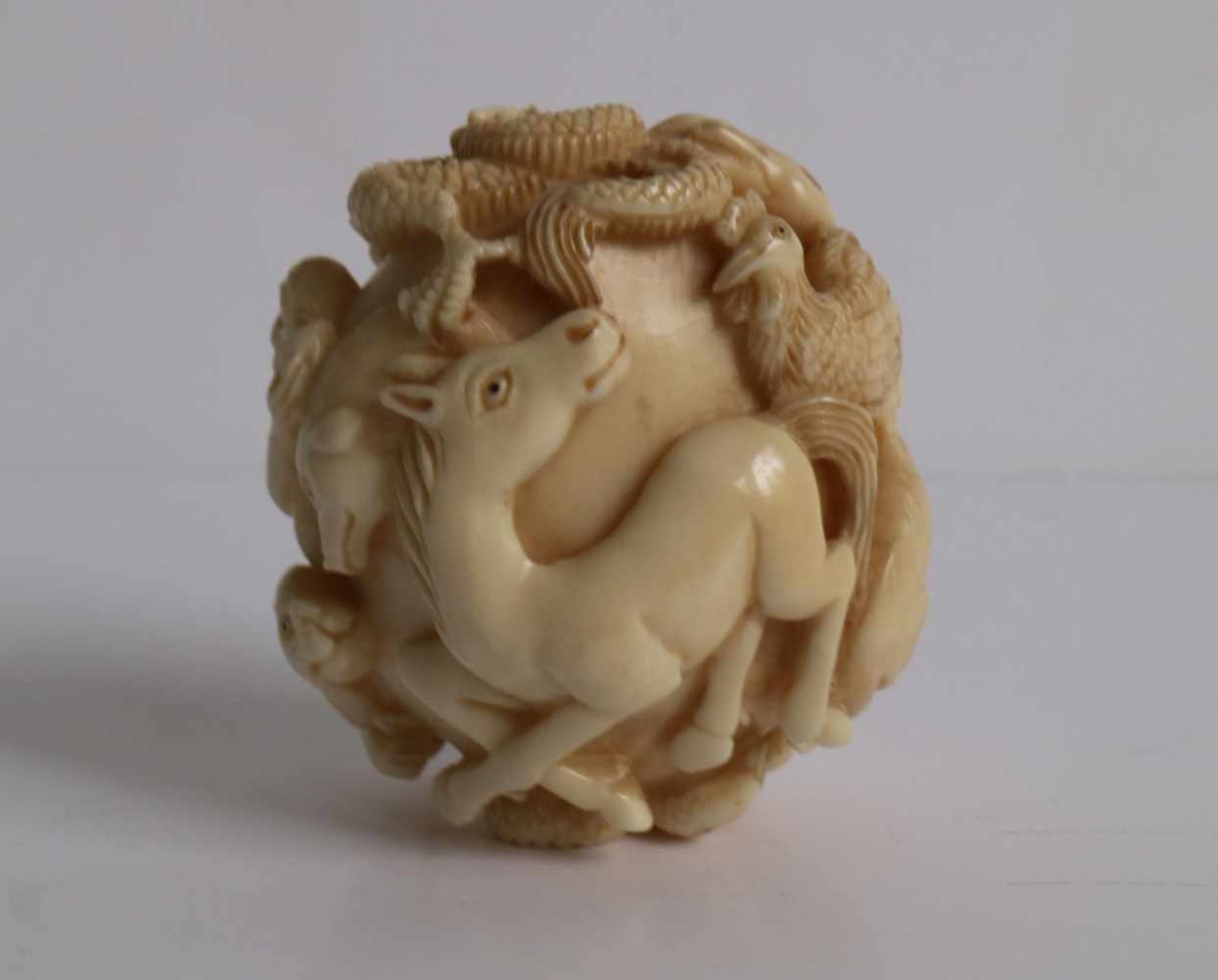 Netsuke Okimono Ivory animals of the Zodiac, Japan TAISHO period L 4,6 cm private collection