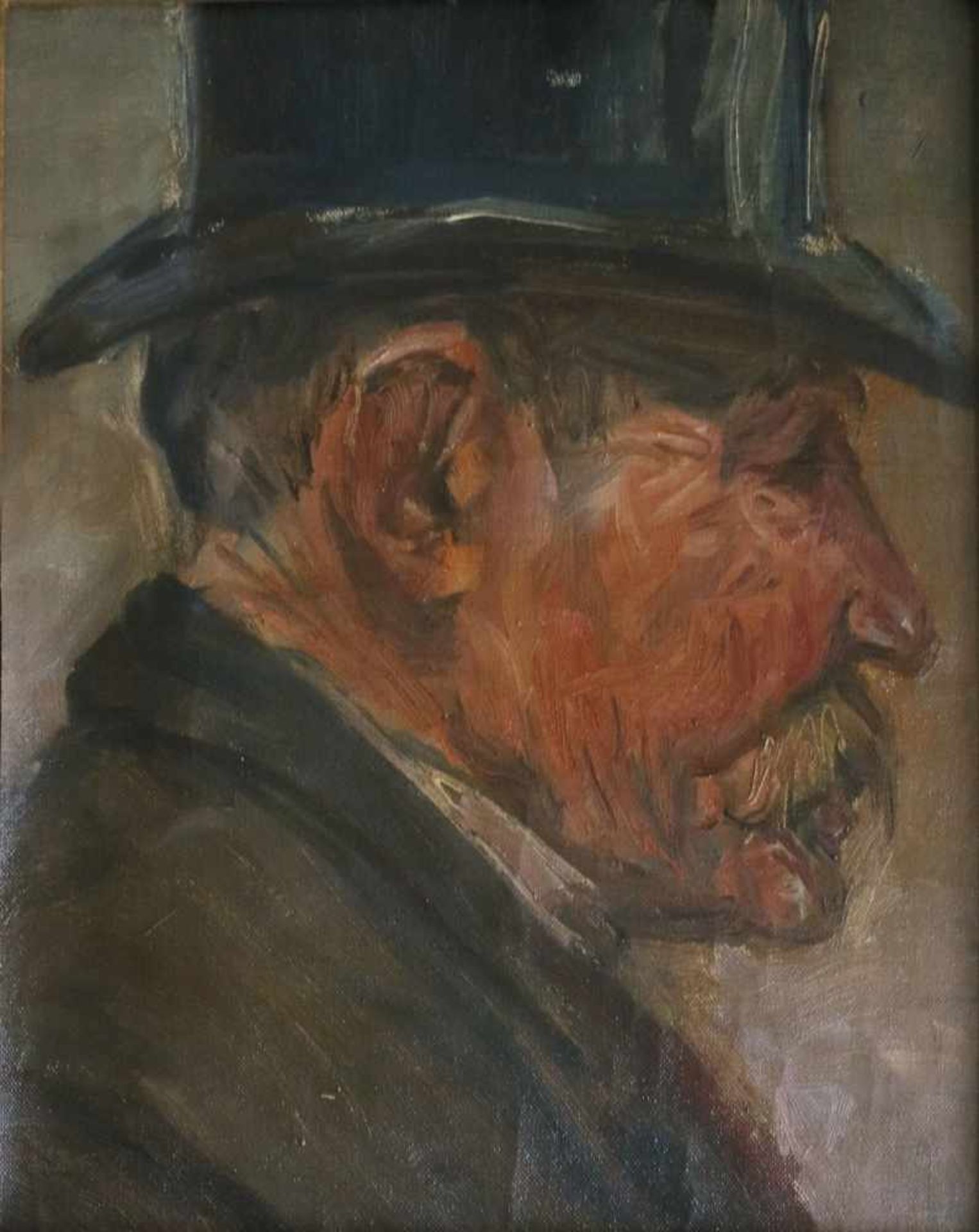 Emile THYSEBAERT (1873-1963) oil on canvas Man with hat 22 x 28 cm