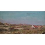 Albert COLLET (XX) oil on hardboard Sight of the dunes 40 x 21 cm monogram AC