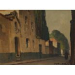 Piet LIPPENS (1890-1981) Oil on hardboard Street view Ghent 40 x 30 cm