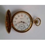 Gold pocket watch Longines Numbered 18K, circa 1900 dia 5 cm H 6,8 cm