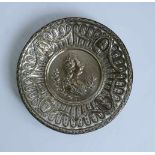 Silver German decorative plate Historismus Germany 19th century dia 21,5 cm