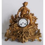 Louis Philippe clock Liébert GAND gilded romantic scene H 39 cm