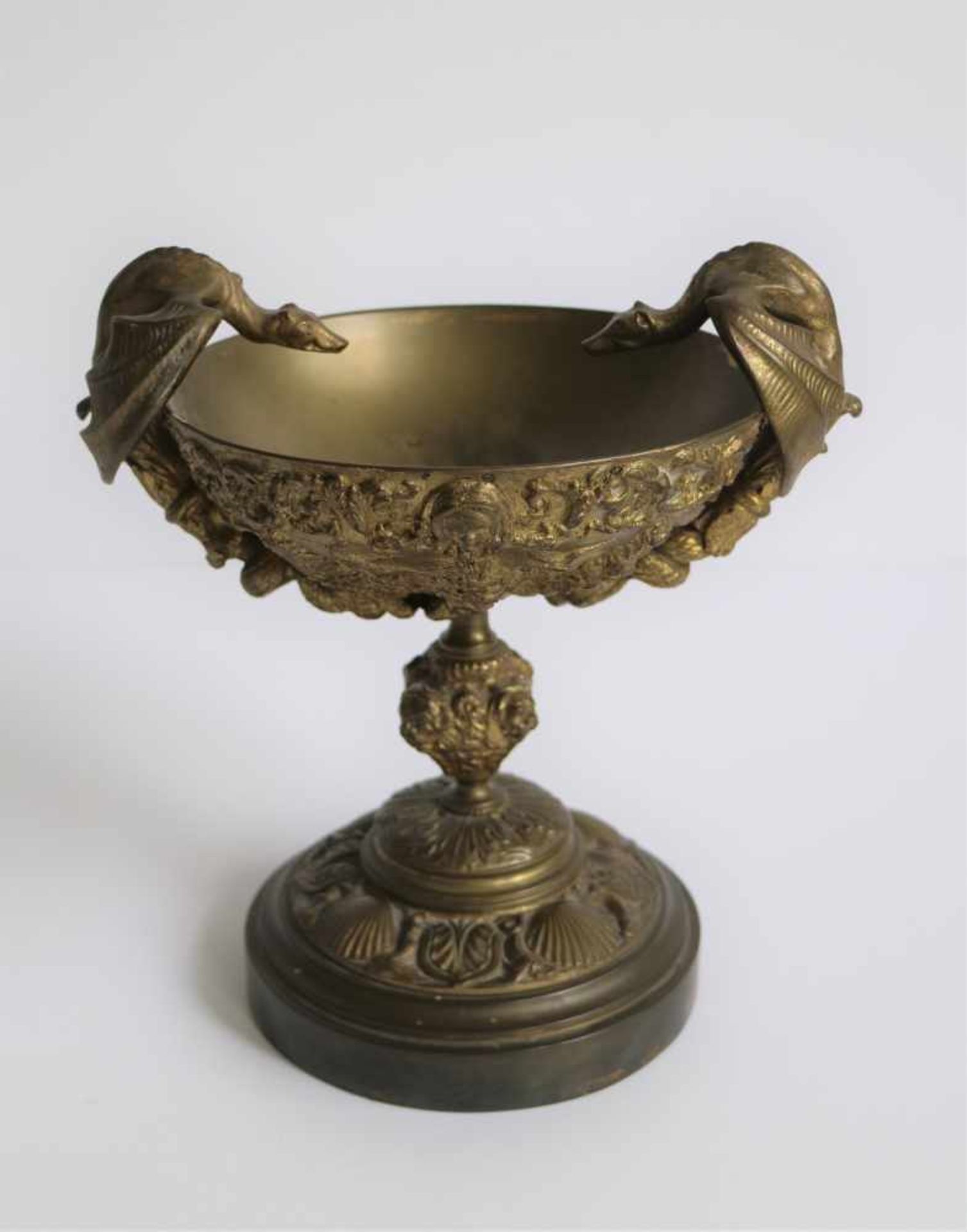 Bronze drinking cup with dragons H 22 B 20 cm