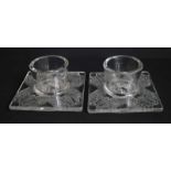 René Lalique (1860-1945) couple candlesticks 11 x 11 x 5,5 cm